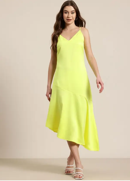 Woman A-Line Yellow Dress